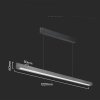 Oprawa V-TAC LED linear SAMSUNG CHIP LIFUD driver 36W 100st CCT zwieszana 120cm szary MAT VT-7-35 3000K-4000K-6400K 2880lm 5 lat